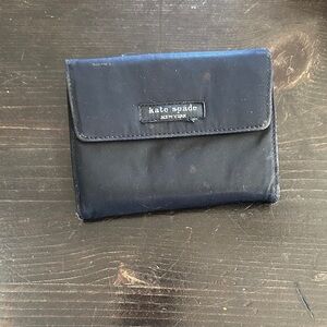 Vintage kate spade black nylon compact wallet